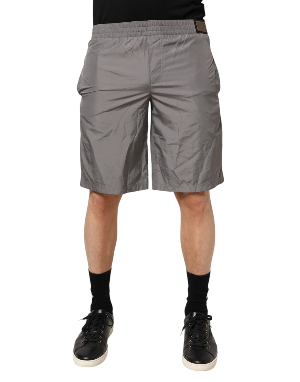 Shorts de bain Dolce & Gabbana en nylon gris clair à taille élastique