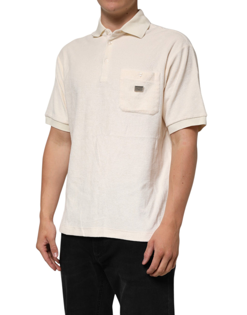 Dolce & Gabbana White Polo Shirt for Men detail view