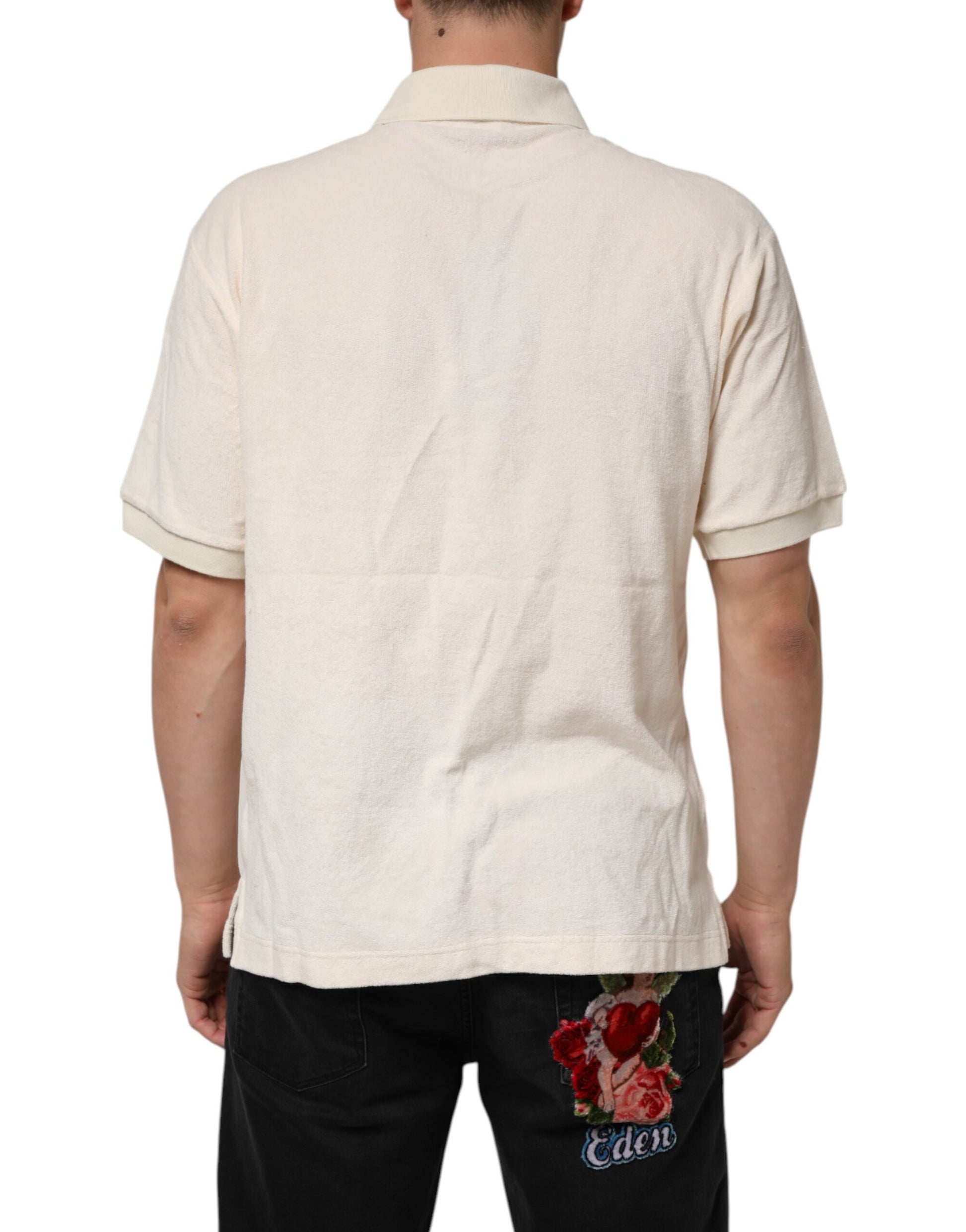 Dolce & Gabbana White Polo Shirt for Men side view