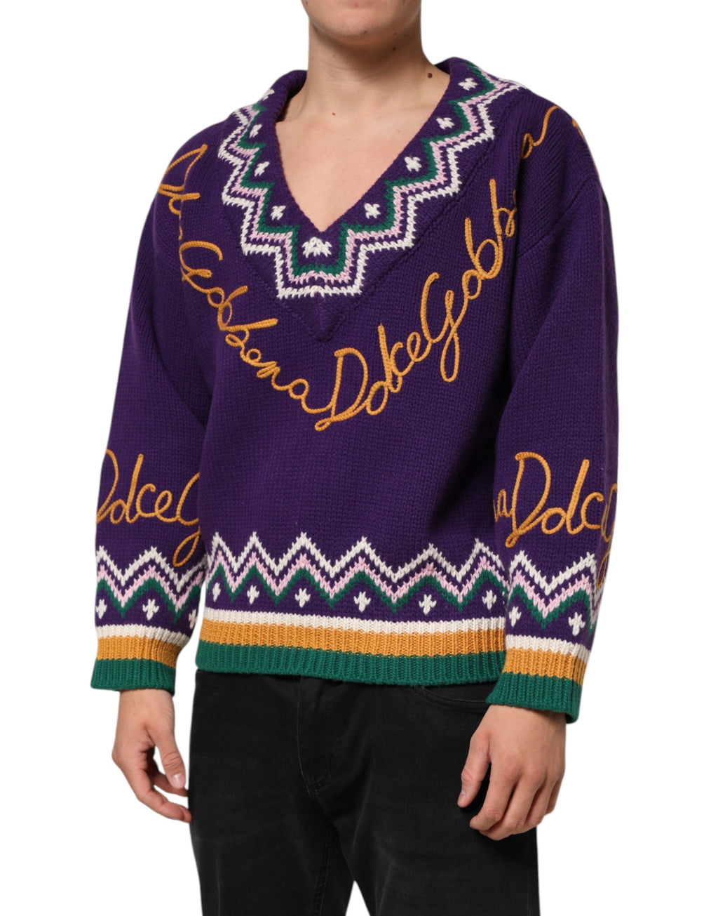 Dolce & Gabbana Purple Long Sleeve T-Shirt for Men detail view