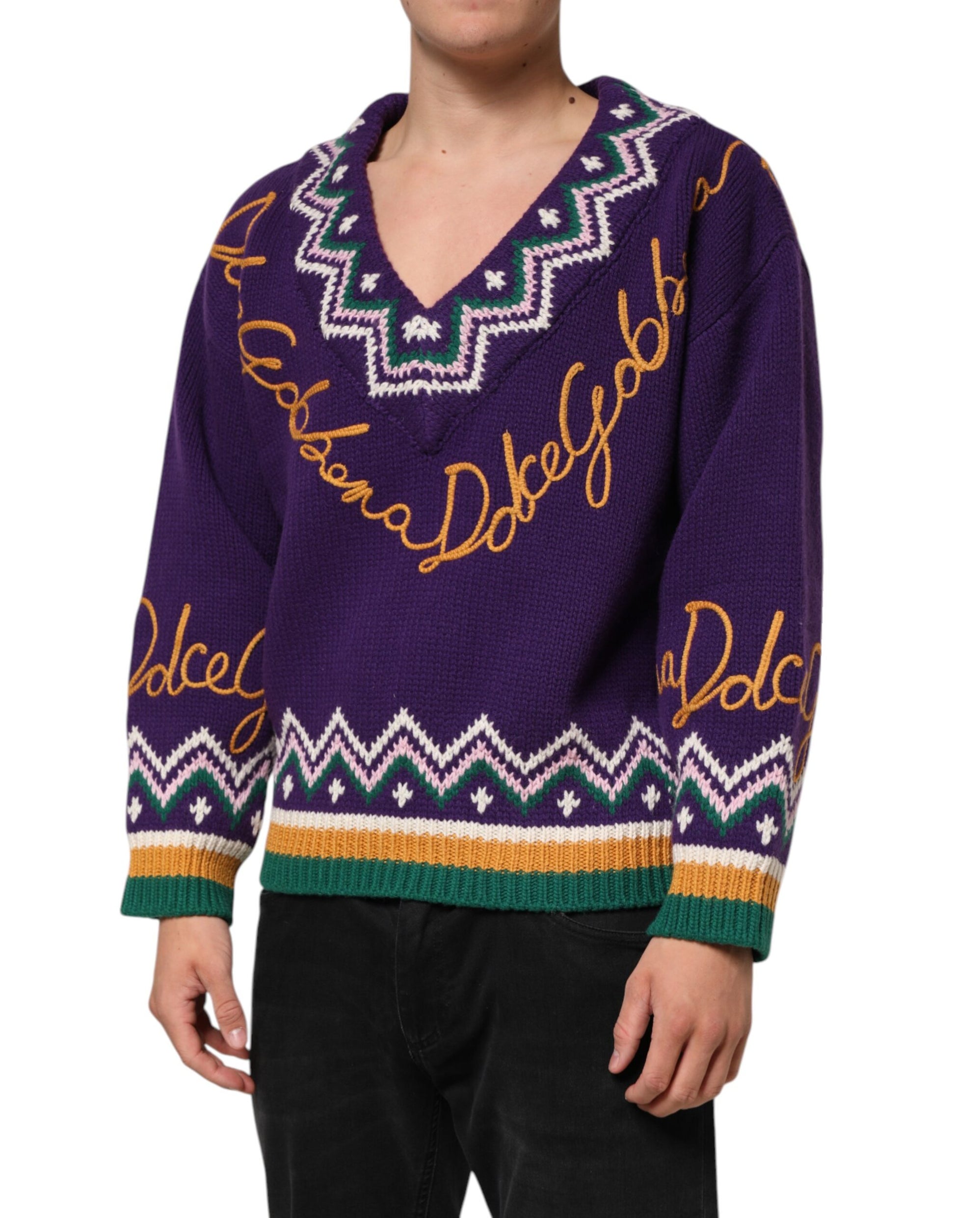 Dolce & Gabbana Purple Long Sleeve T-Shirt for Men detail view