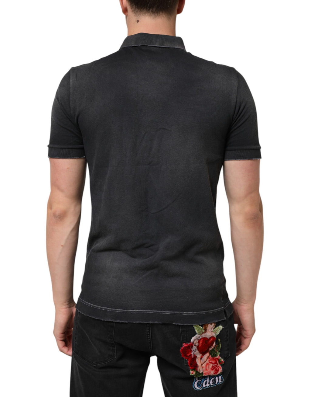Dolce & Gabbana Grey Polo Shirt for Men side view