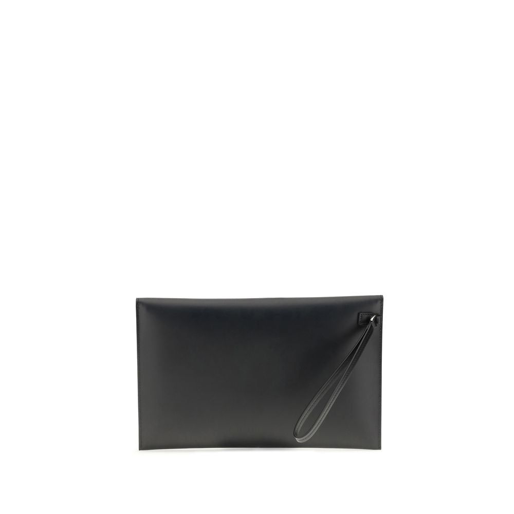 Fendi Black Leather Clutch Bag