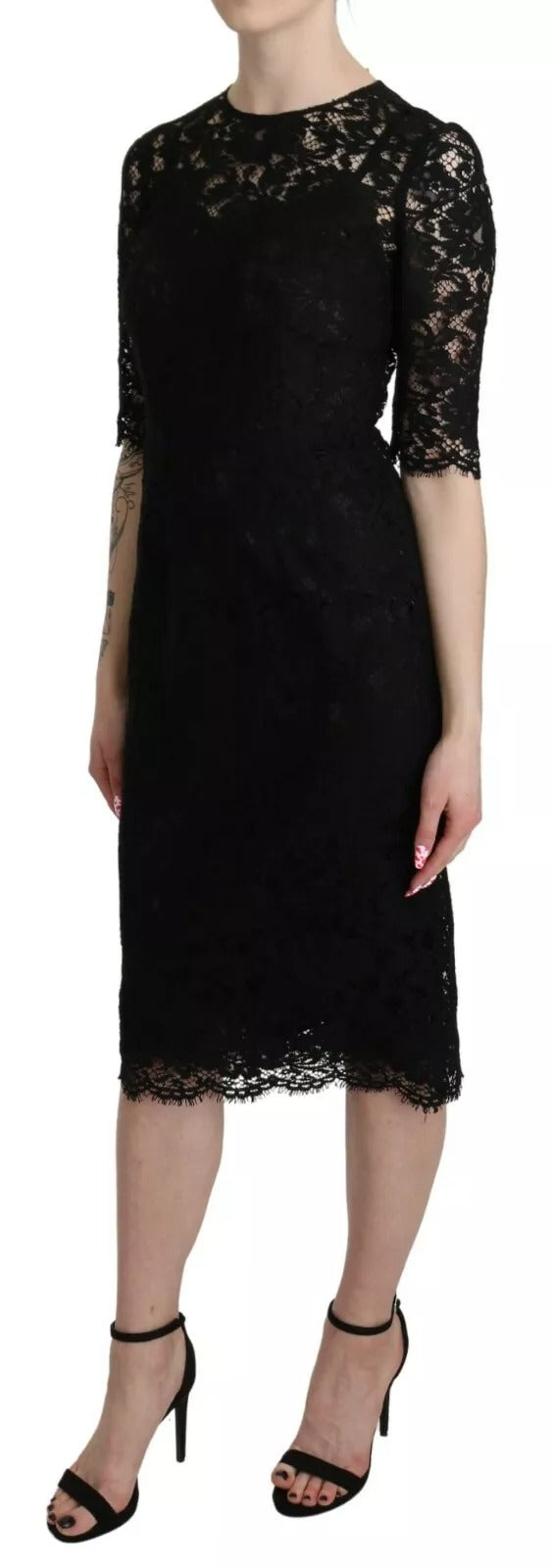 Dolce & Gabbana Black Midi Dress for Women detail view