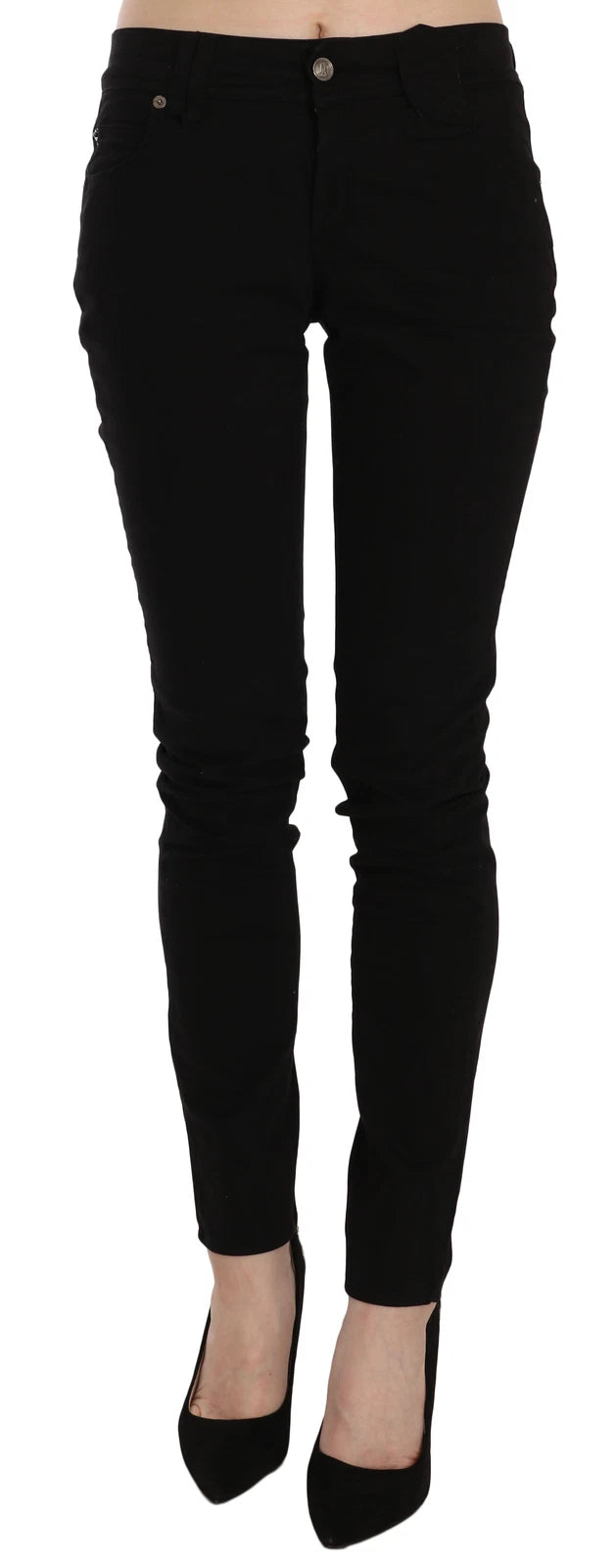 Jean décontracté John Galliano noir coupe slim taille mi-haute