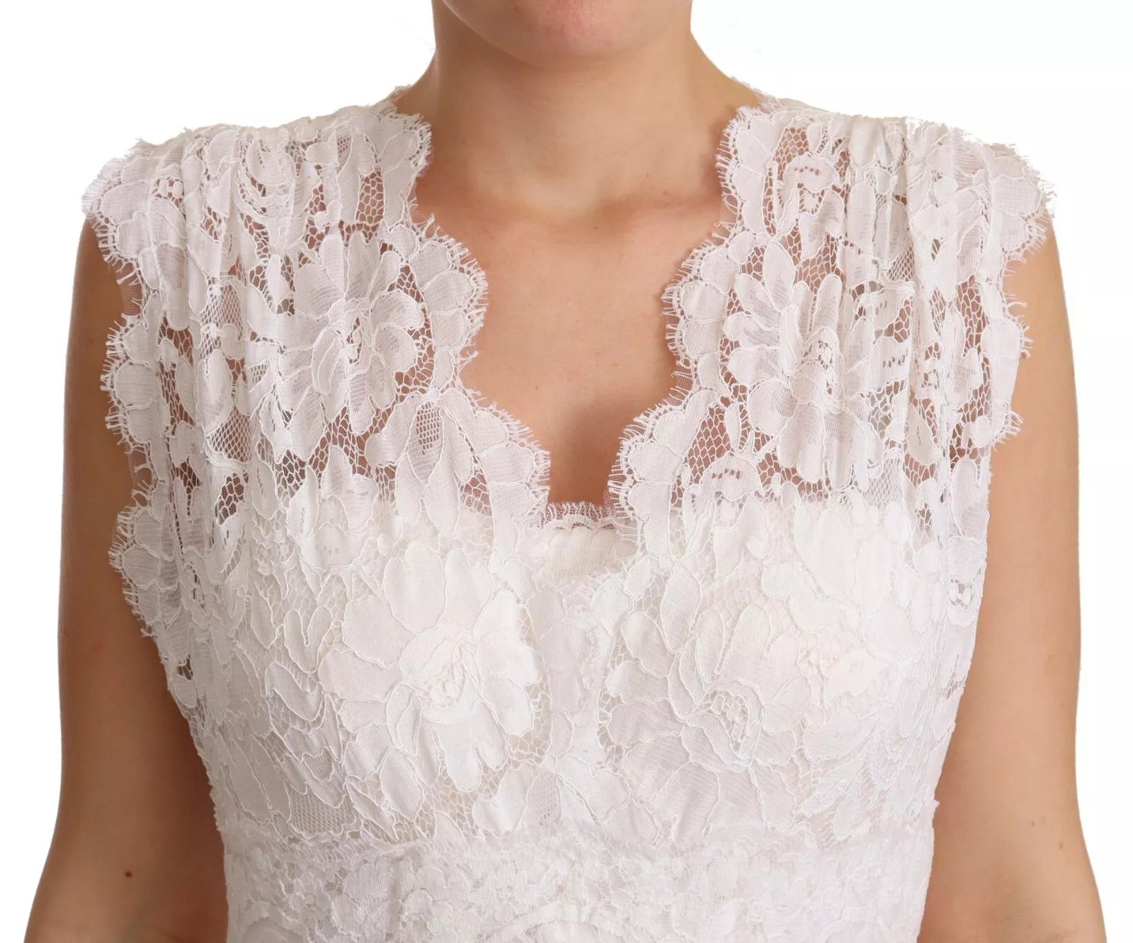 Dolce & Gabbana White Long Dress for Women detail view