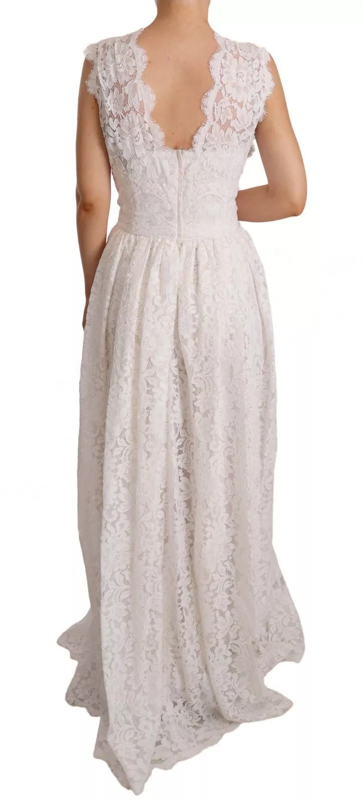 Dolce & Gabbana White Long Dress for Women side view