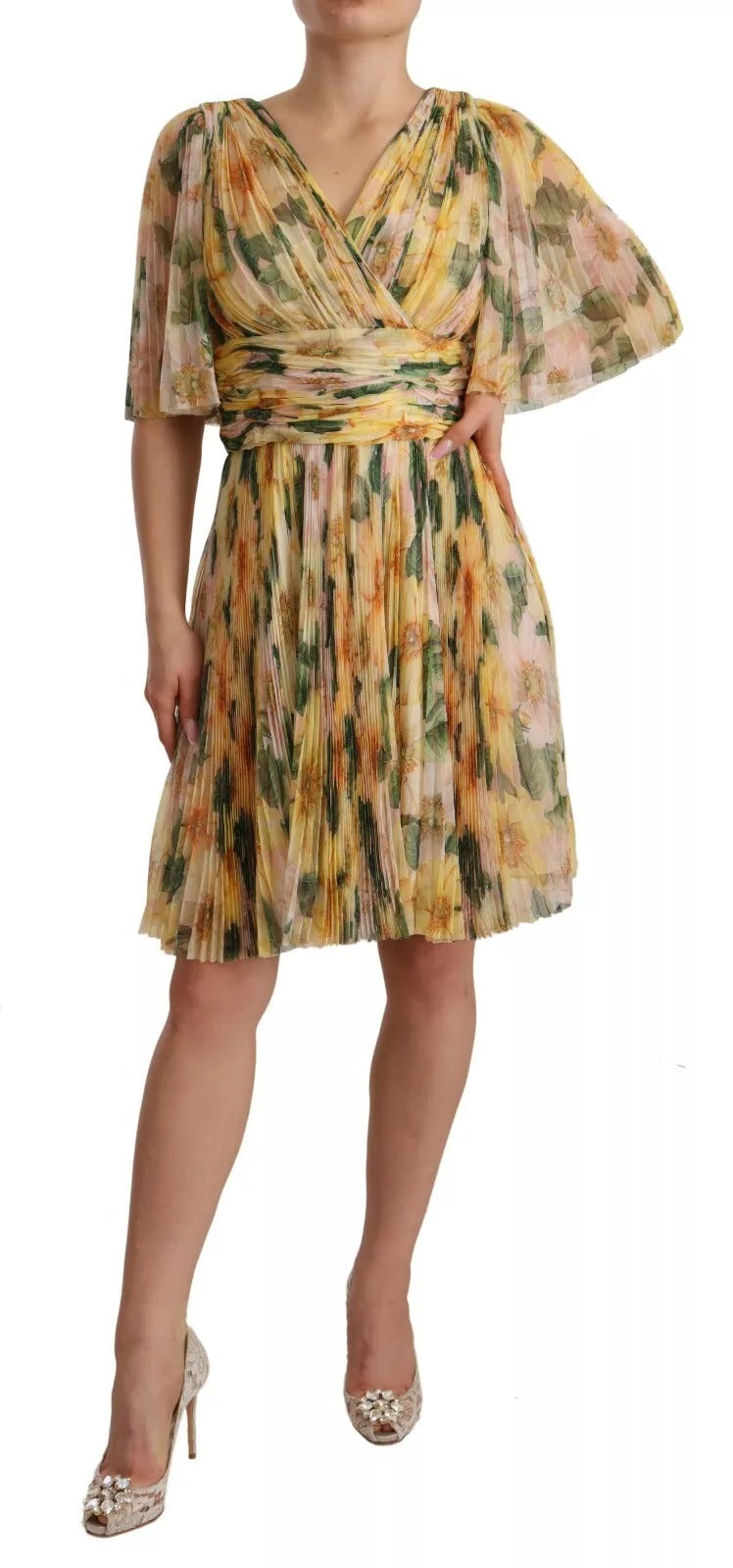 Dolce & Gabbana Yellow Midi Dress for Women detail view