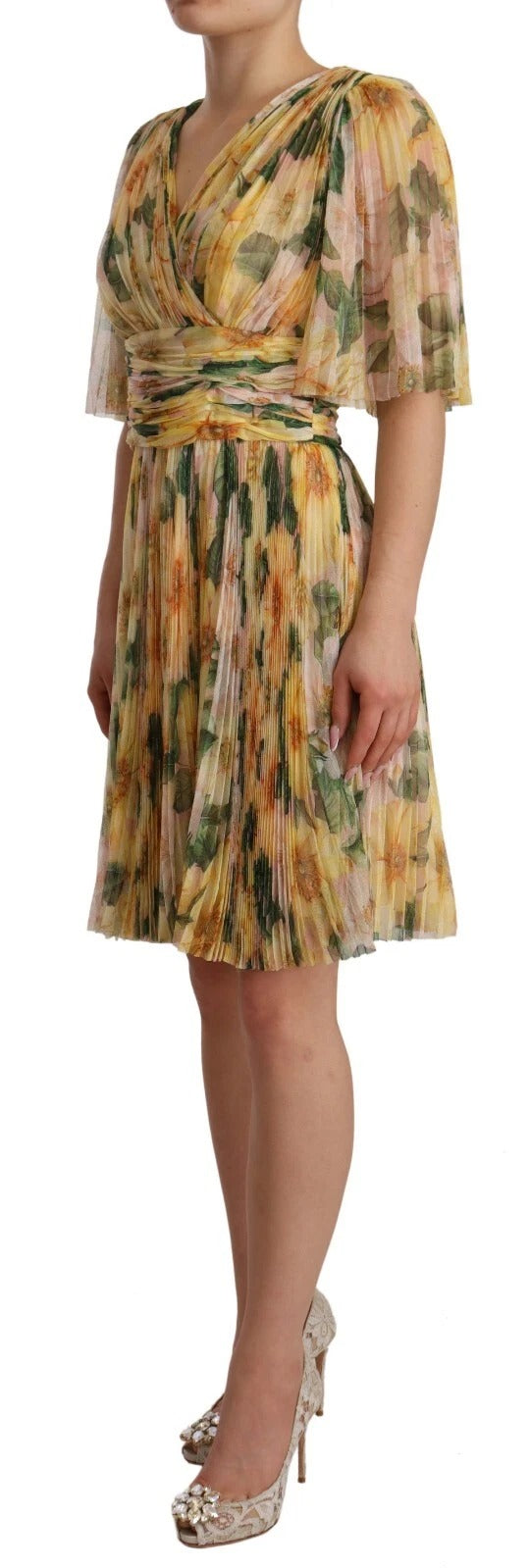 Dolce & Gabbana Yellow Midi Dress for Women side view