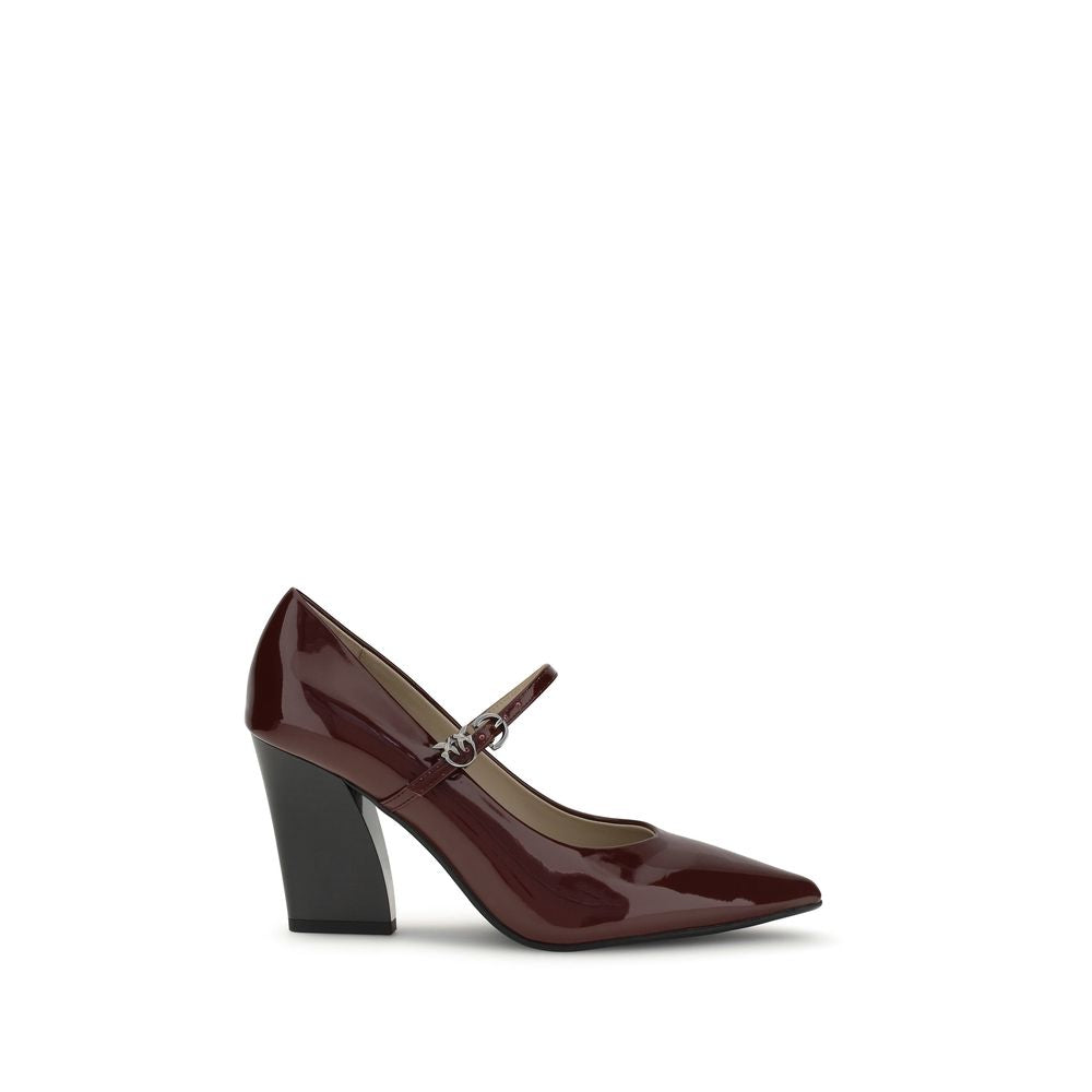 Escarpins à talons hauts en cuir de veau Bos Taurus bordeaux PINKO