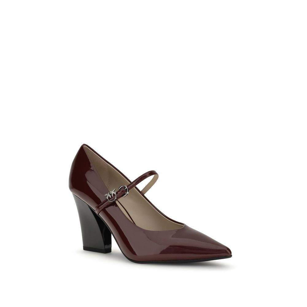 Escarpins à talons hauts en cuir de veau Bos Taurus bordeaux PINKO