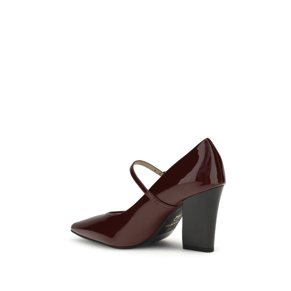 Escarpins à talons hauts en cuir de veau Bos Taurus bordeaux PINKO