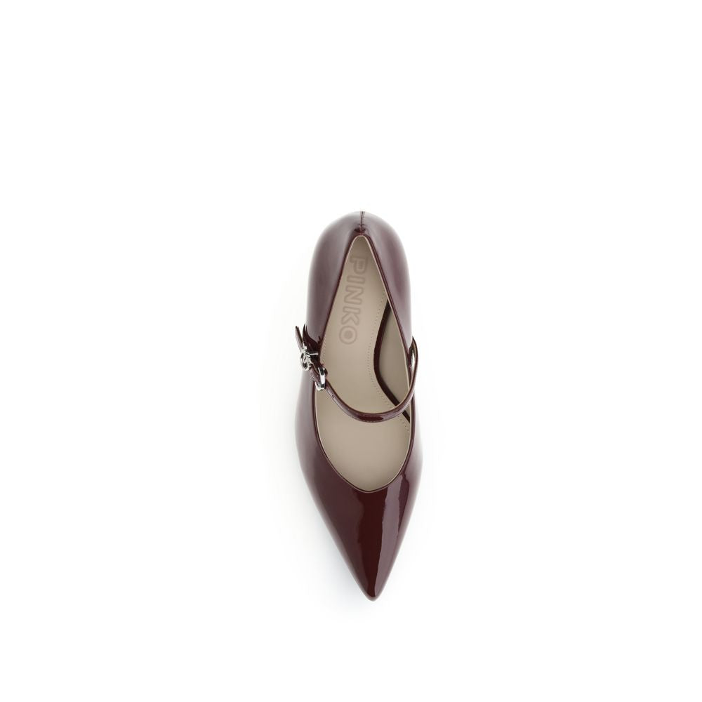 Escarpins à talons hauts en cuir de veau Bos Taurus bordeaux PINKO