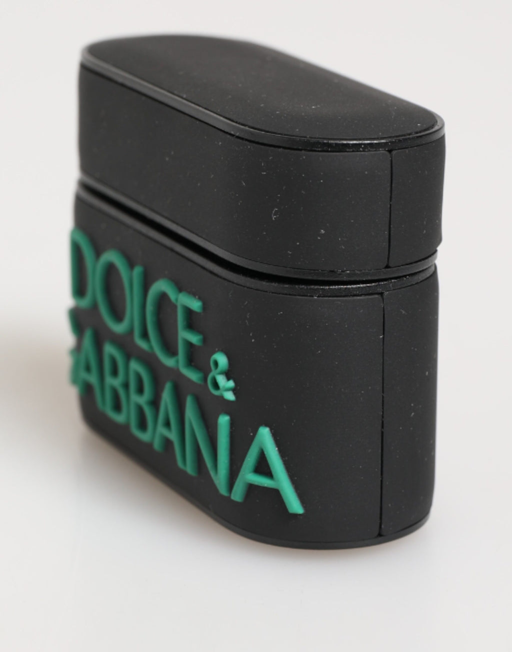Dolce & Gabbana Étui AirPods en caoutchouc noir menthe gaufré logo