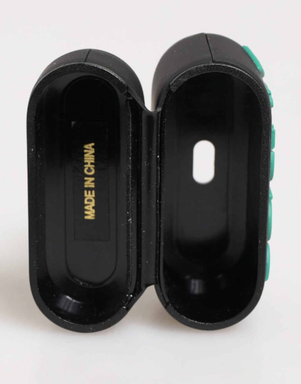 Dolce & Gabbana Étui AirPods en caoutchouc noir menthe gaufré logo