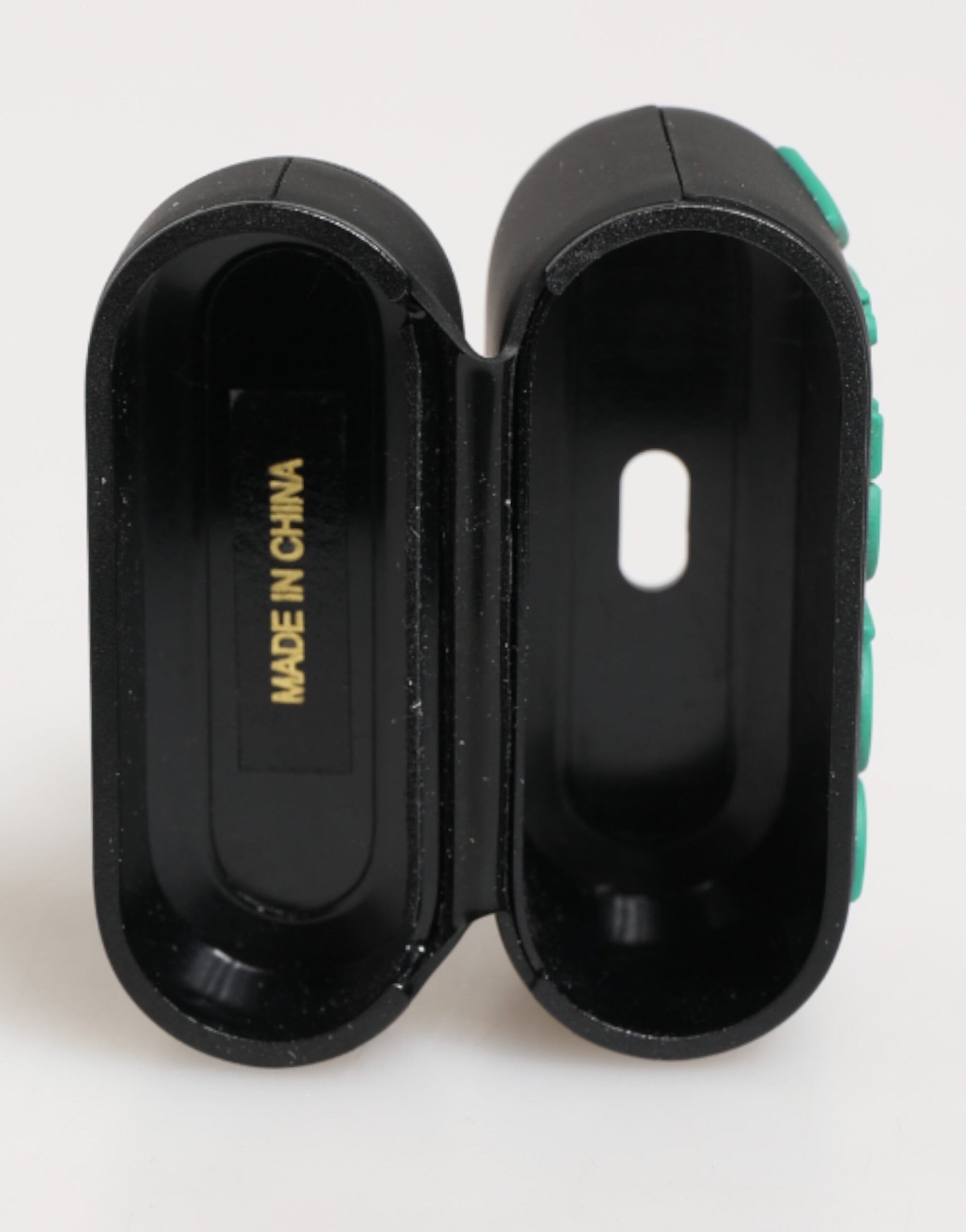 Dolce & Gabbana Étui AirPods en caoutchouc noir menthe gaufré logo