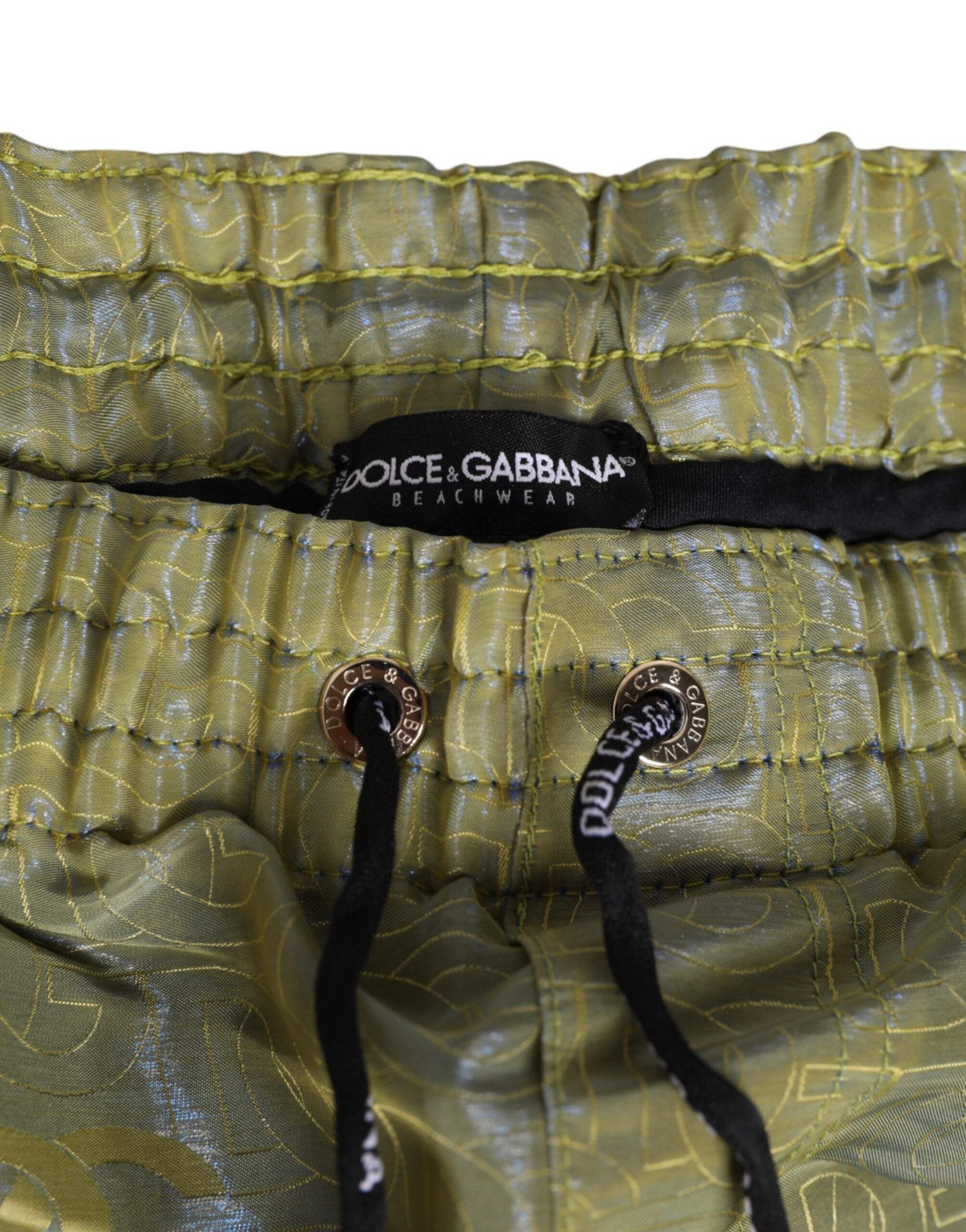 Dolce & Gabbana Green Swim Shorts for Men side view