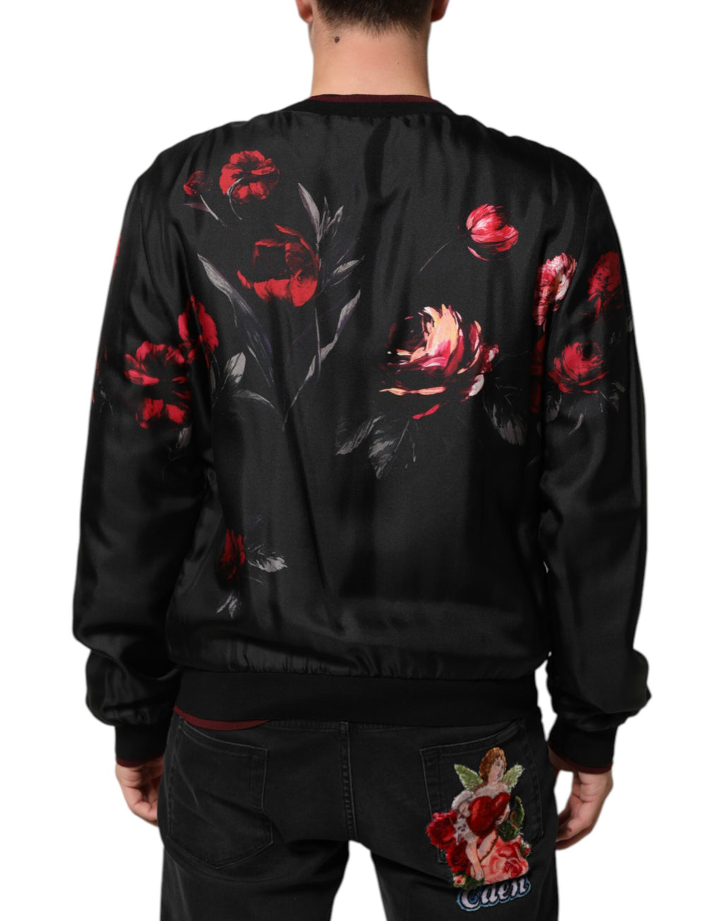 Dolce & Gabbana Black Bomber for Men side view