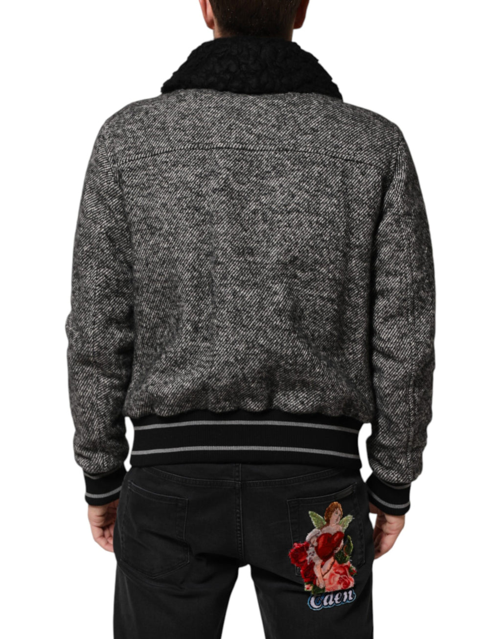 Dolce & Gabbana Grey Bomber for Men side view