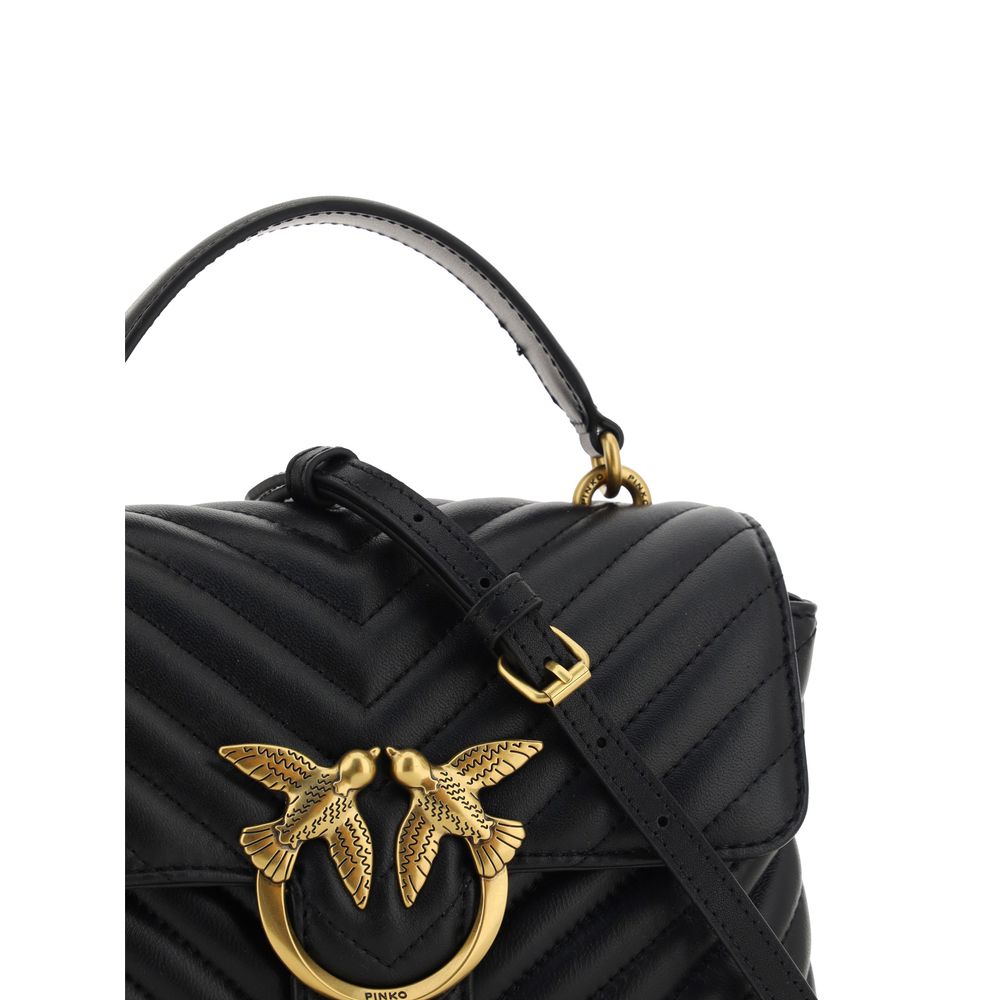 Sac à main en cuir de veau noir Bos Taurus PINKO
