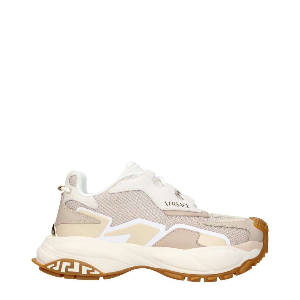 Versace Beige Fabric Chunky Sneakers