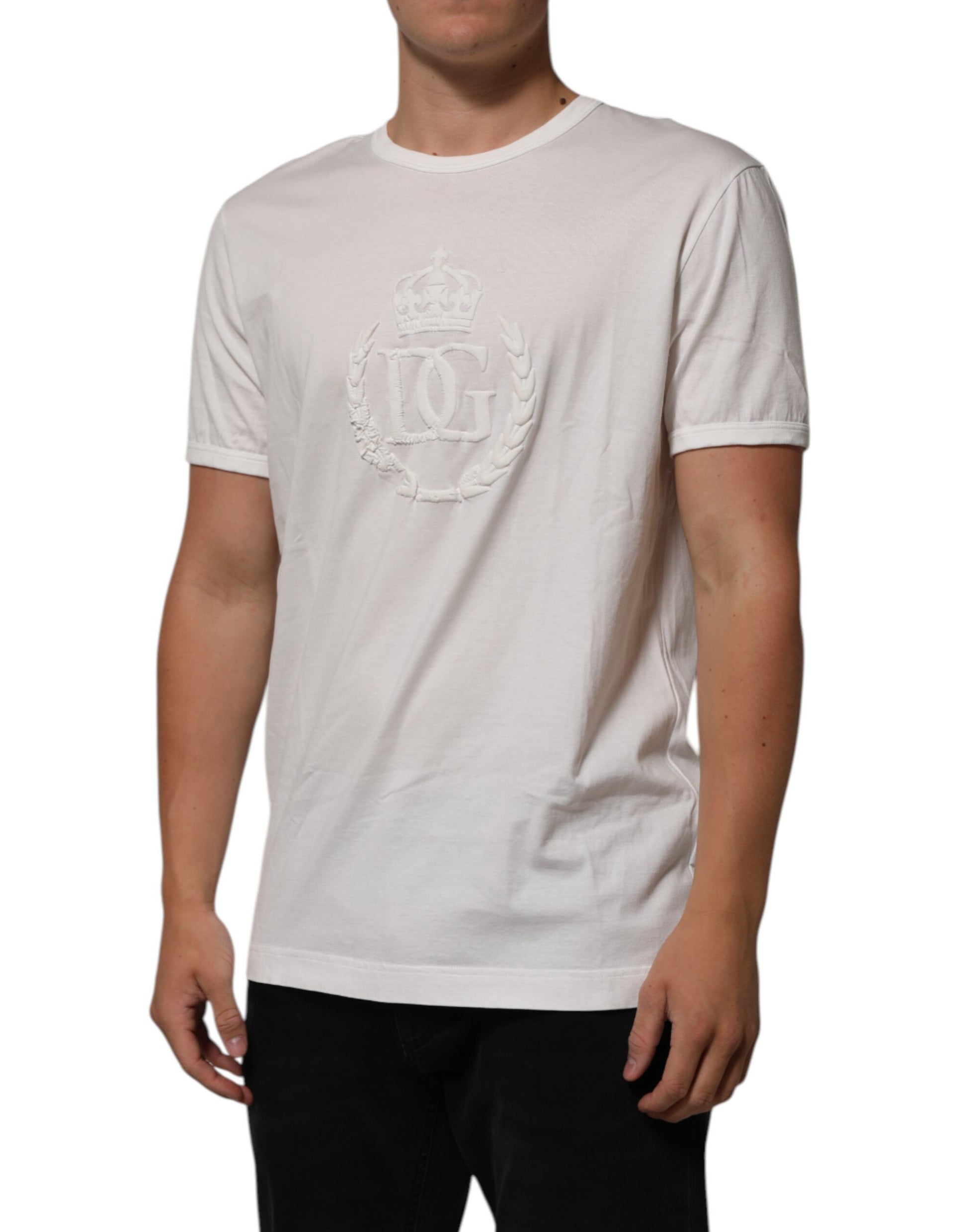 Dolce & Gabbana White Short-Sleeve Shirt for Men detail view
