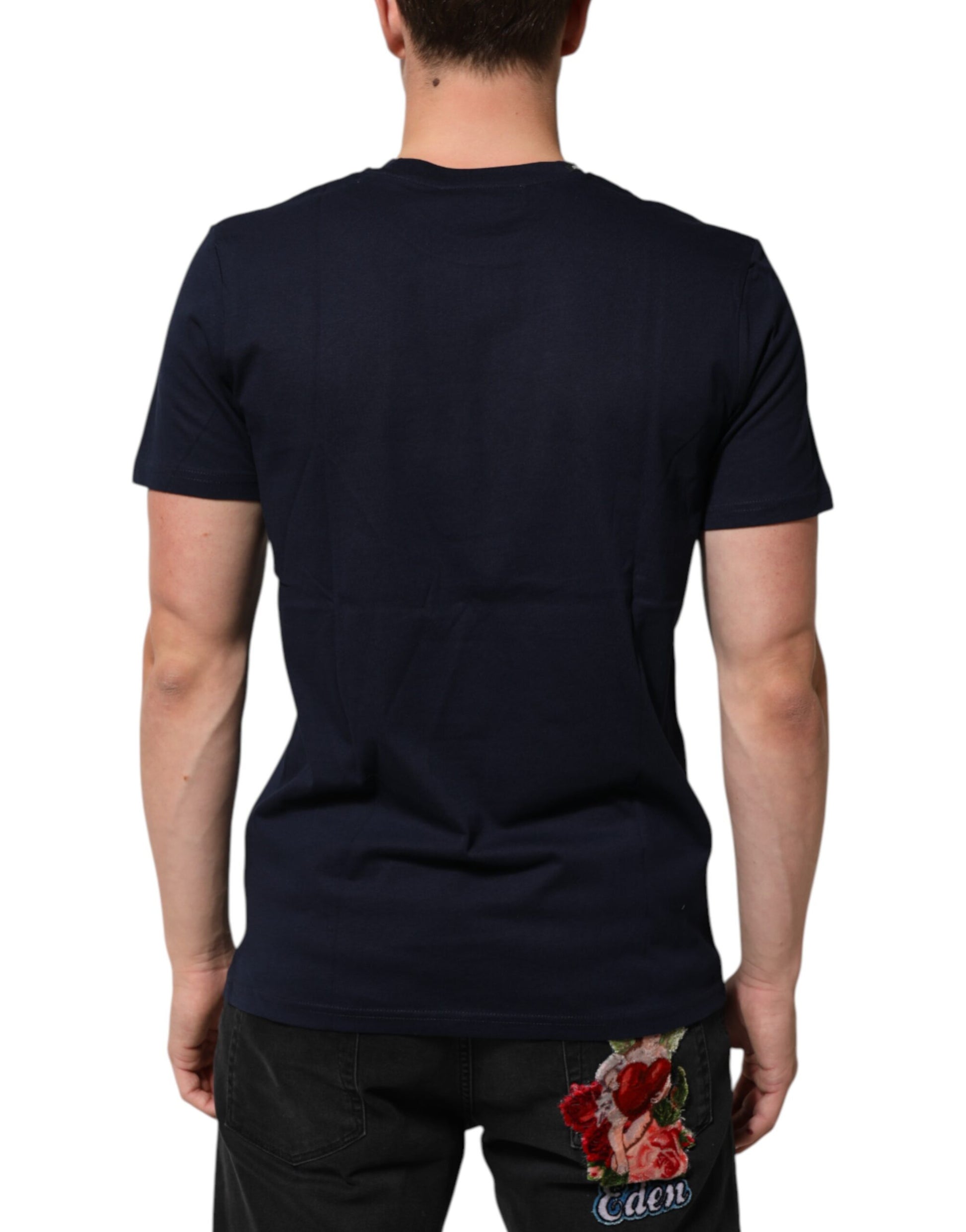 Dolce & Gabbana Blue Short-Sleeve Shirt for Men side view