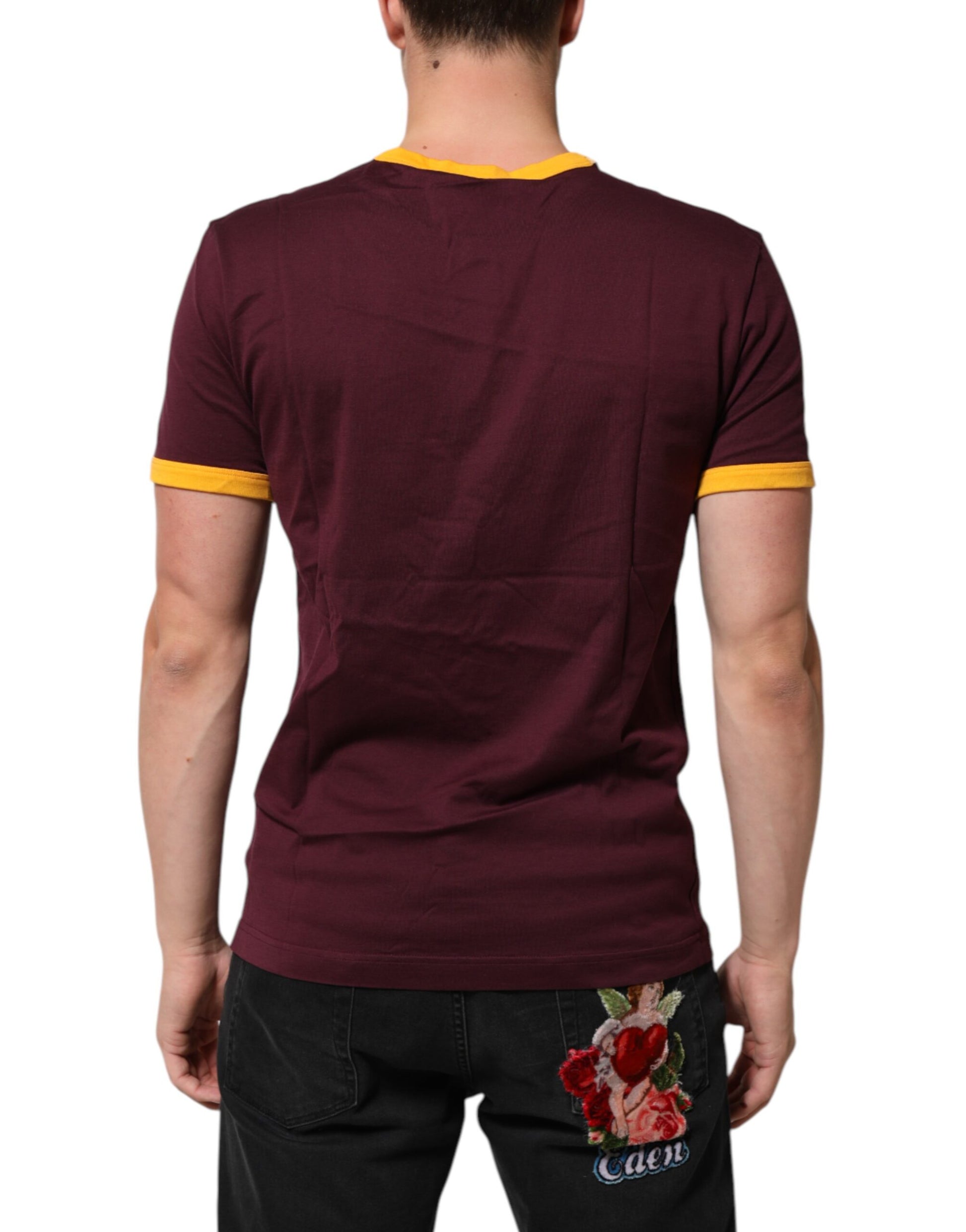 T-shirt Dolce & Gabbana en coton bordeaux avec logo DG Super King