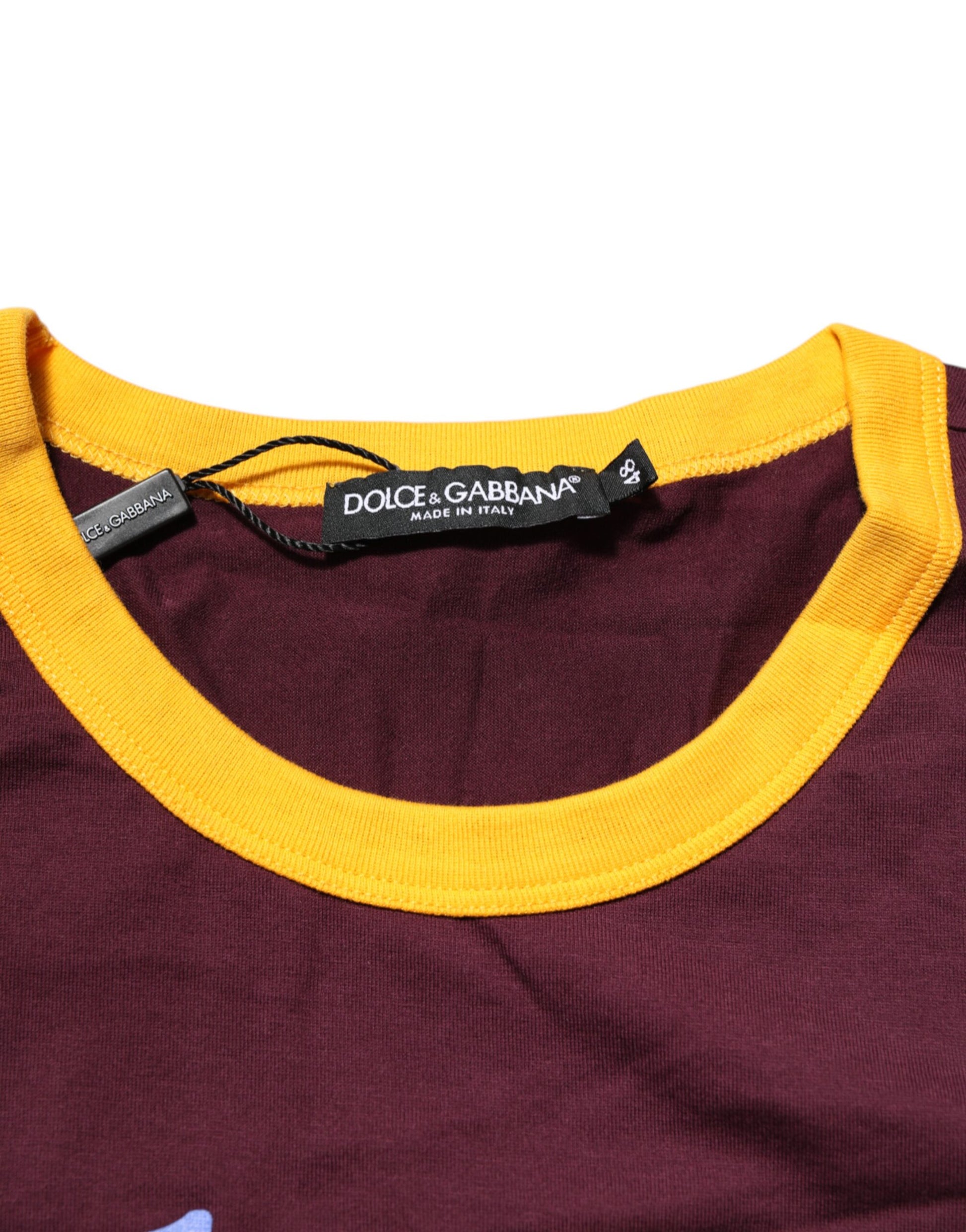 T-shirt Dolce & Gabbana en coton bordeaux avec logo DG Super King