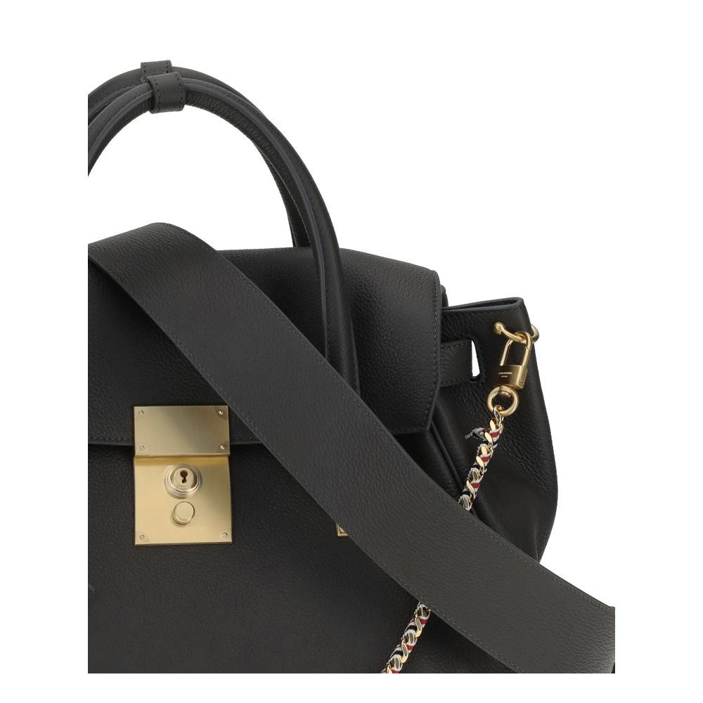 Sac à main en cuir de veau gris Bos Taurus Thom Browne