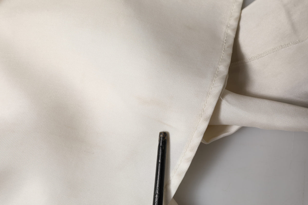 L'Autre Chose Ivory White Sleeveless Maxi Cupro Viscose Dress