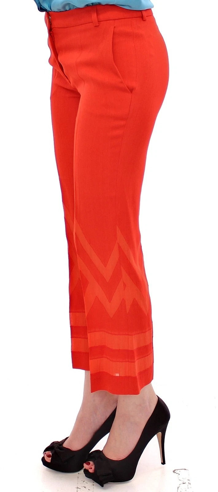 Versace Collection Red Cropped Pants for Women side view