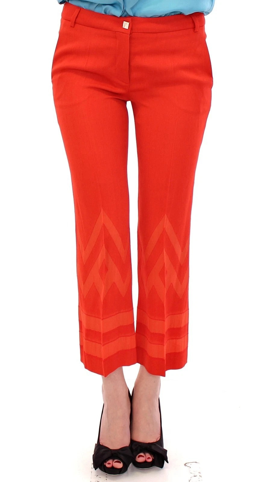 Versace Collection Red Cropped Pants for Women