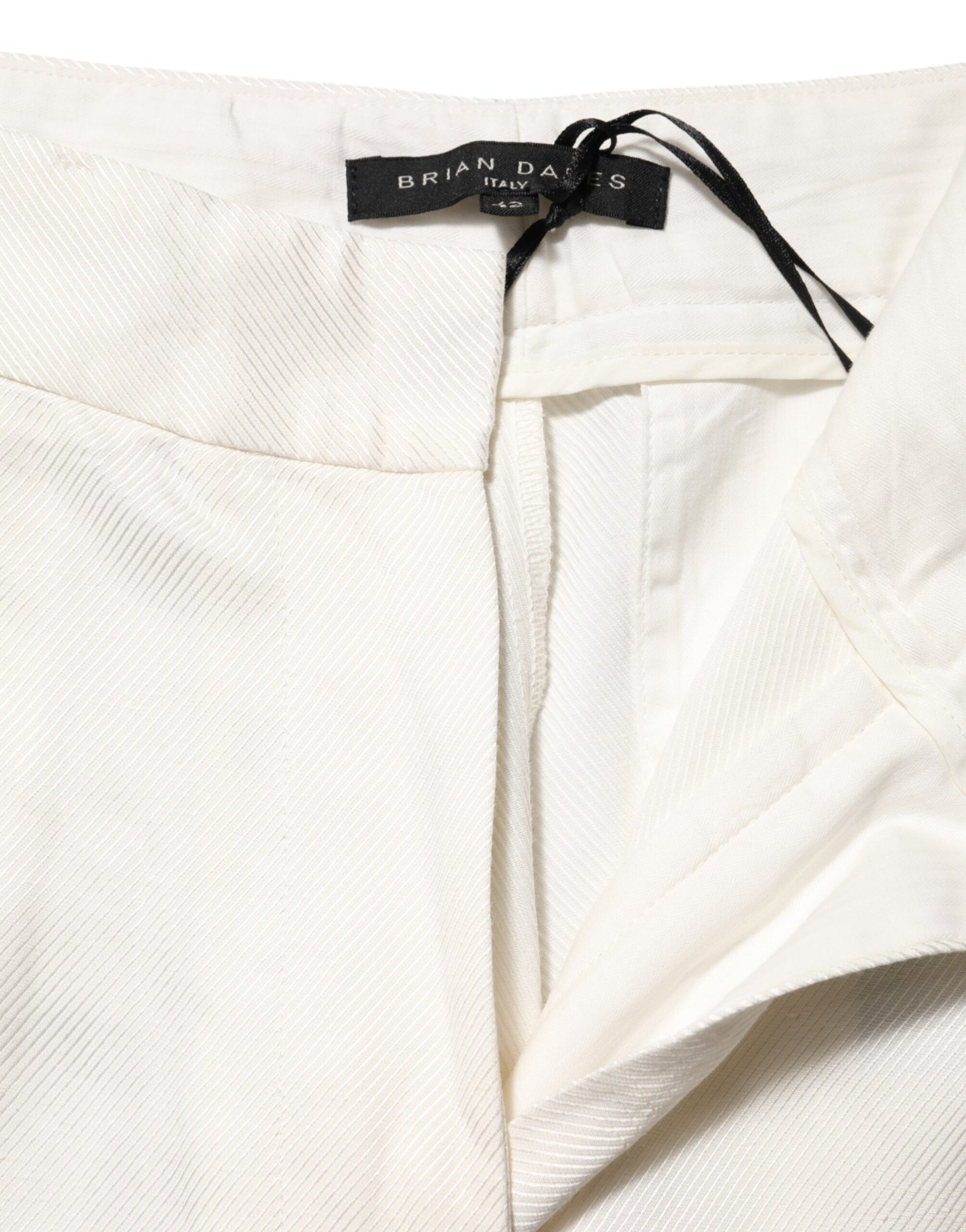 Pantalon large palazzo pour femme Brian Dales en viscose et lin blanc