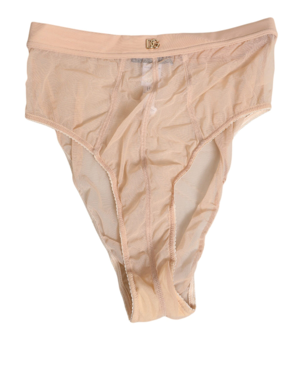 Culotte taille haute Dolce & Gabbana en résille beige transparente