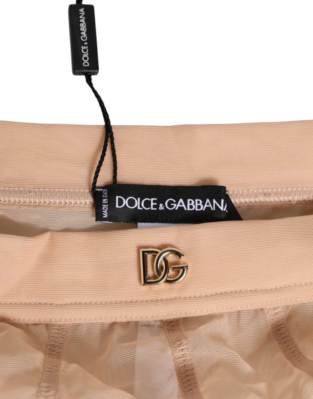 Culotte taille haute Dolce & Gabbana en résille beige transparente
