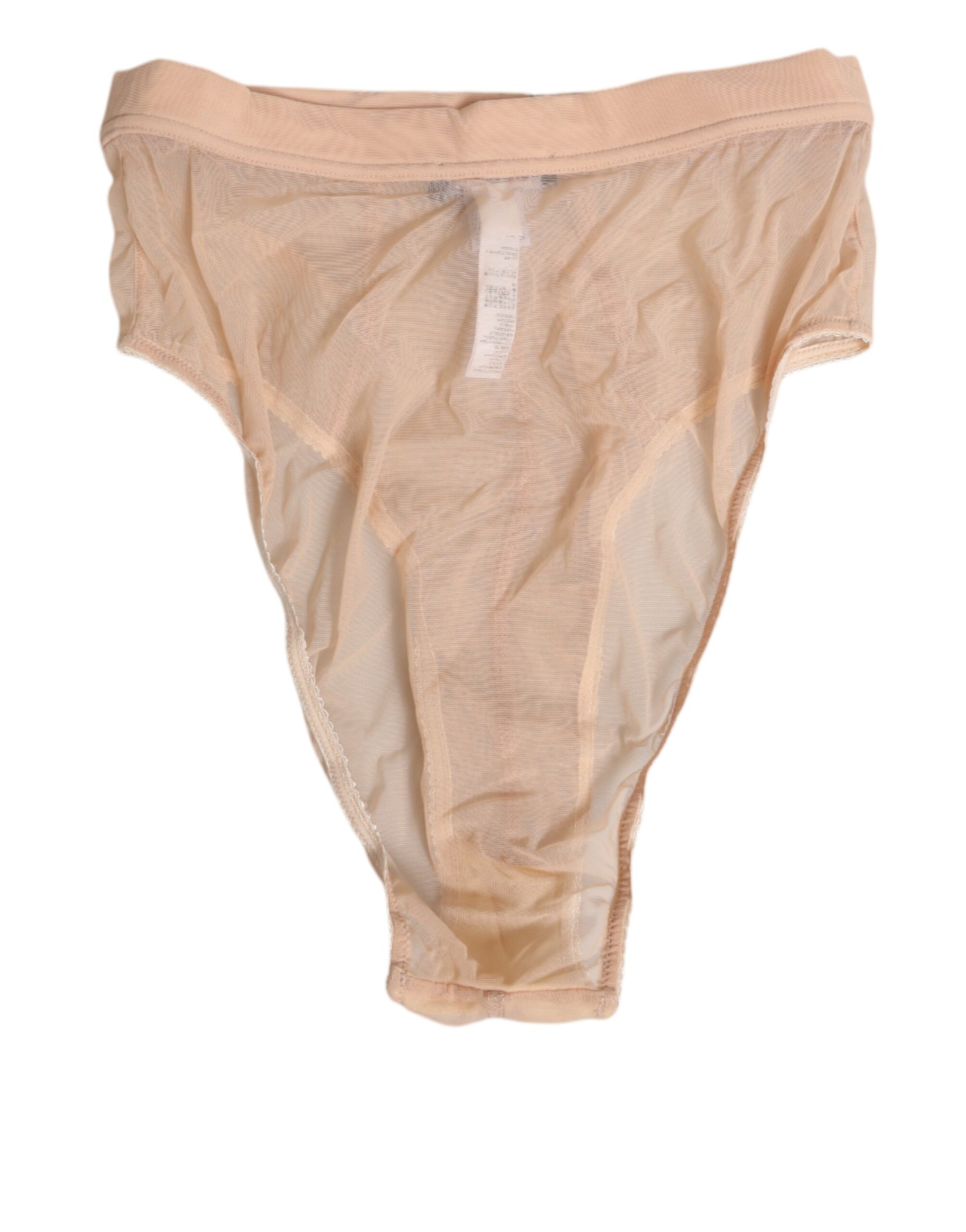 Culotte taille haute Dolce & Gabbana en résille beige transparente