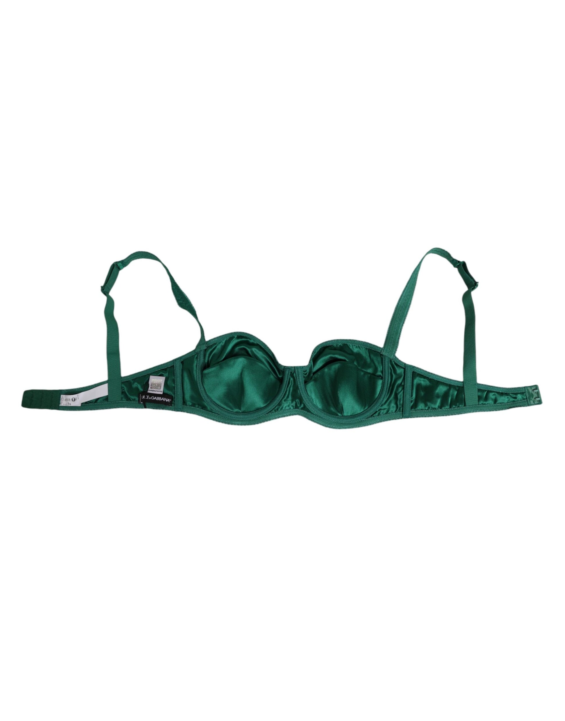 Sous-vêtements Dolce & Gabbana en satin vert semi-rembourrés à armatures couleur musc