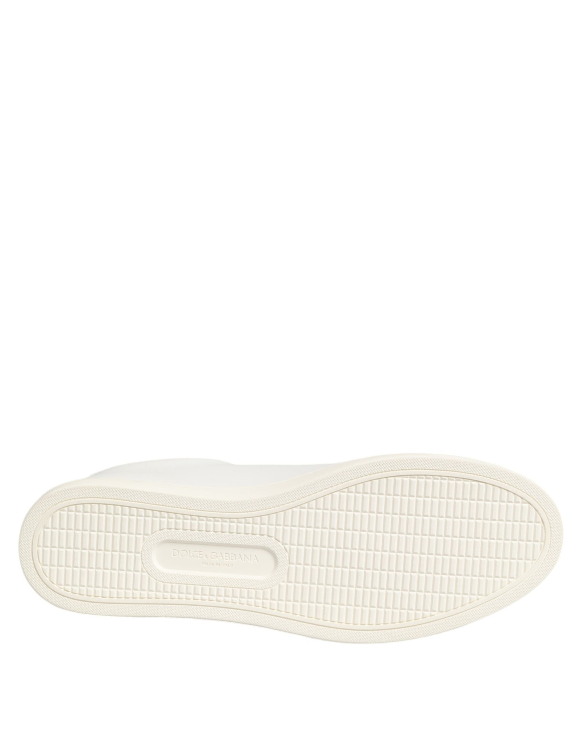 Chaussures basses Dolce & Gabbana en cuir blanc à broderie rose
