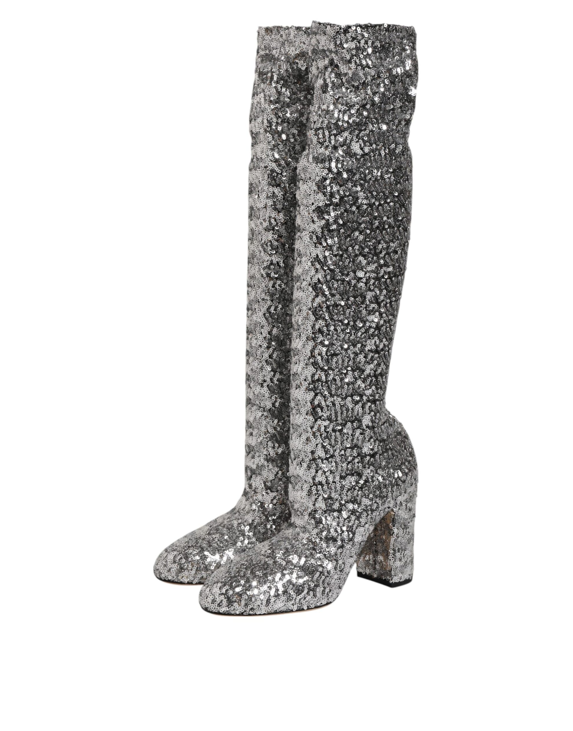 Dolce & Gabbana Silver High Heel for Women side view