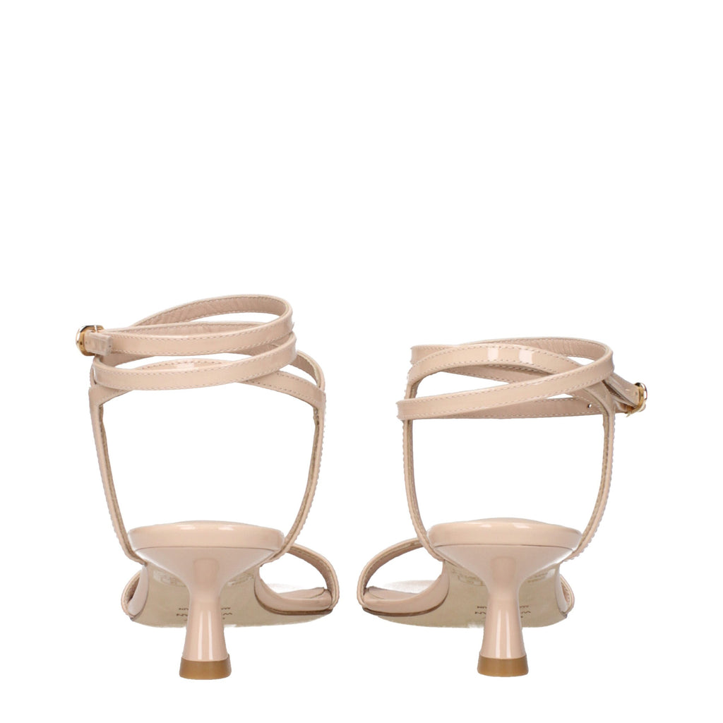 Sandales à talons aiguilles en cuir beige Stuart Weitzman