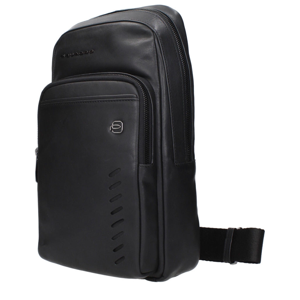Piquadro Black Leather Crossbody Bag