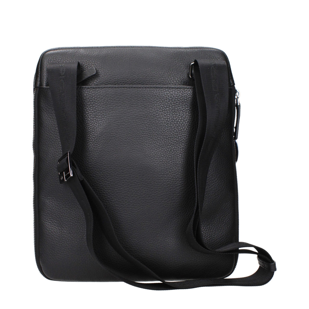 Piquadro Black Leather Crossbody Bag