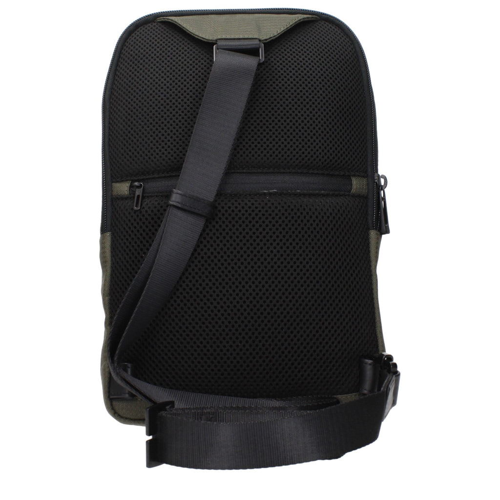 Piquadro Green Fabric Crossbody Bag