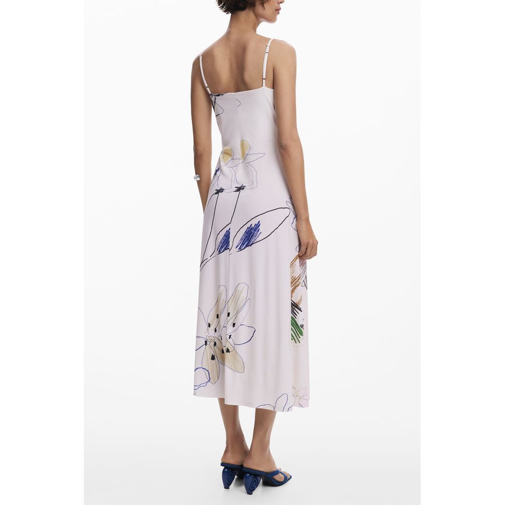 Robe longue femme Desigual en polyester blanc