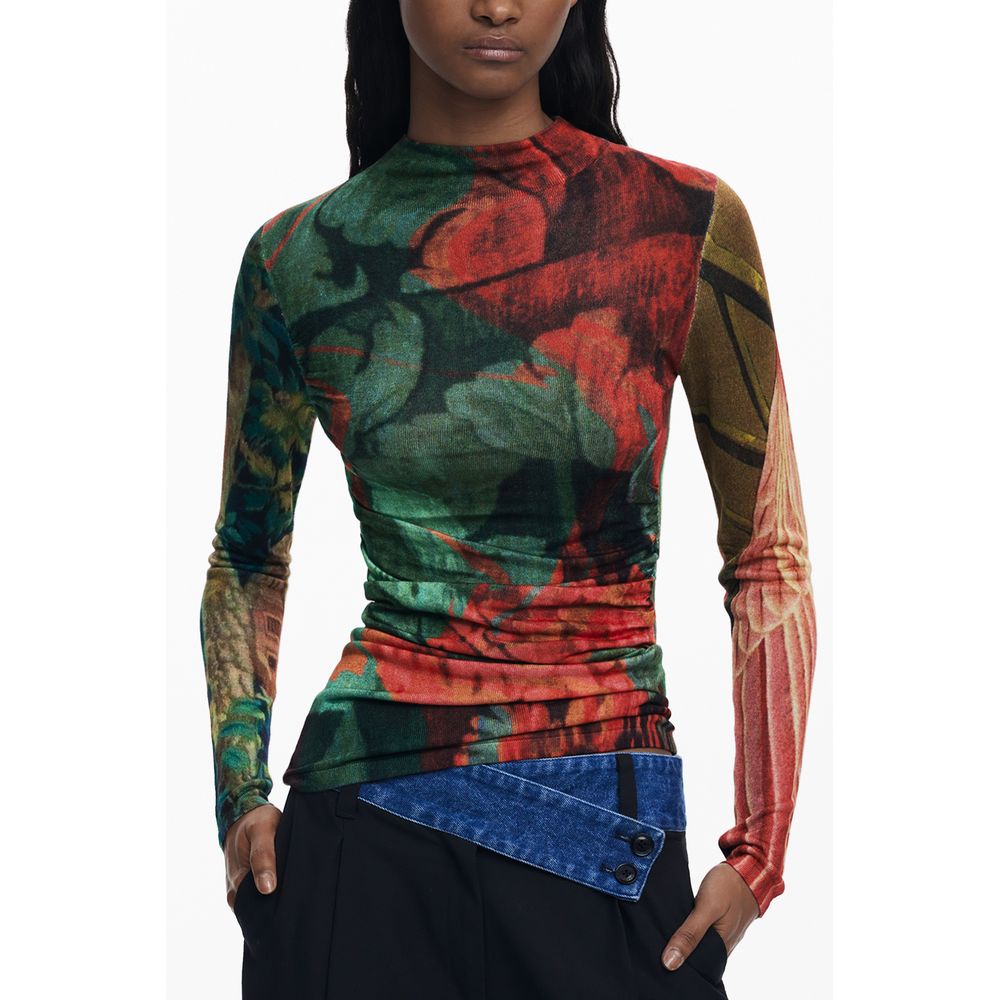 Pull Desigual en viscose verte