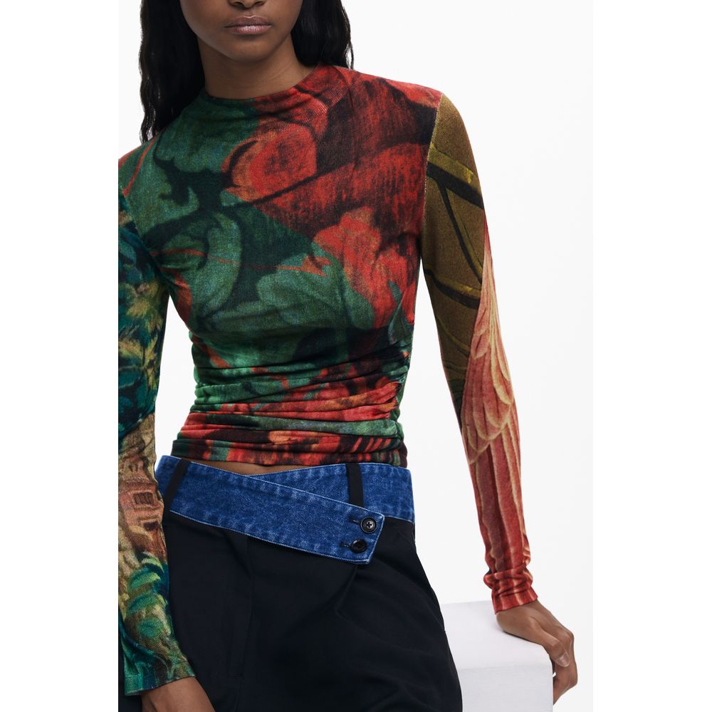 Pull Desigual en viscose verte