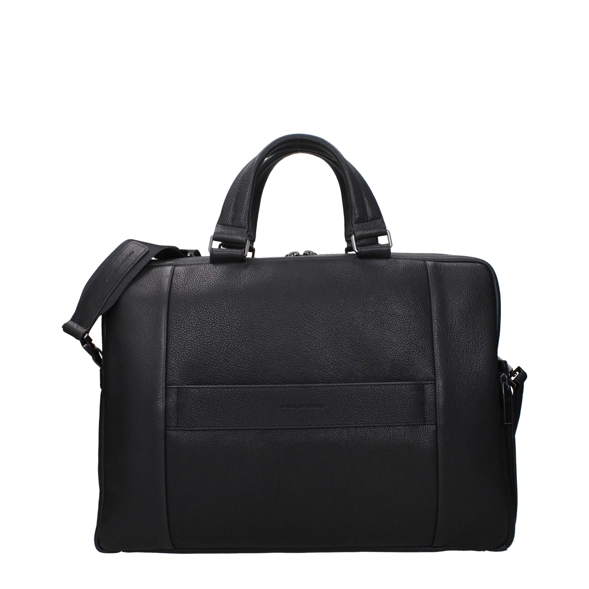 Piquadro Black Leather Business And Laptop Bag