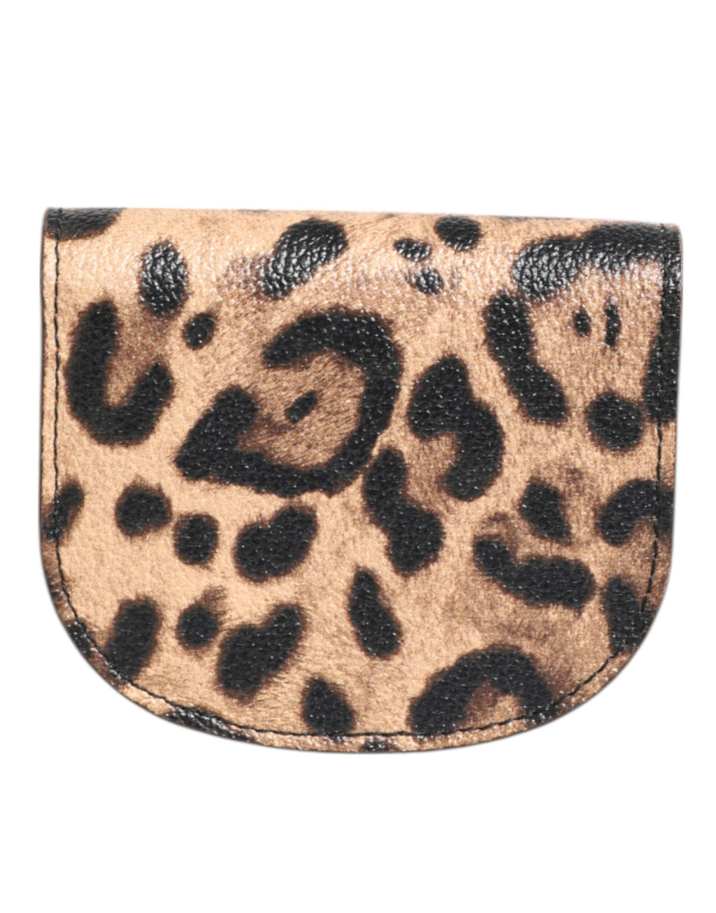 Porte-monnaie Dolce & Gabbana en cuir de veau imprimé léopard marron petit format
