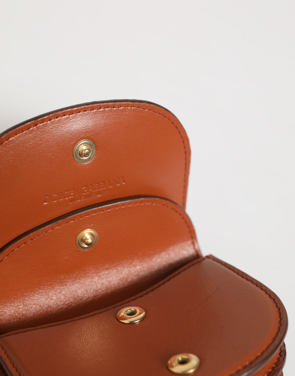 Porte-monnaie Dolce & Gabbana en cuir de veau imprimé léopard marron petit format